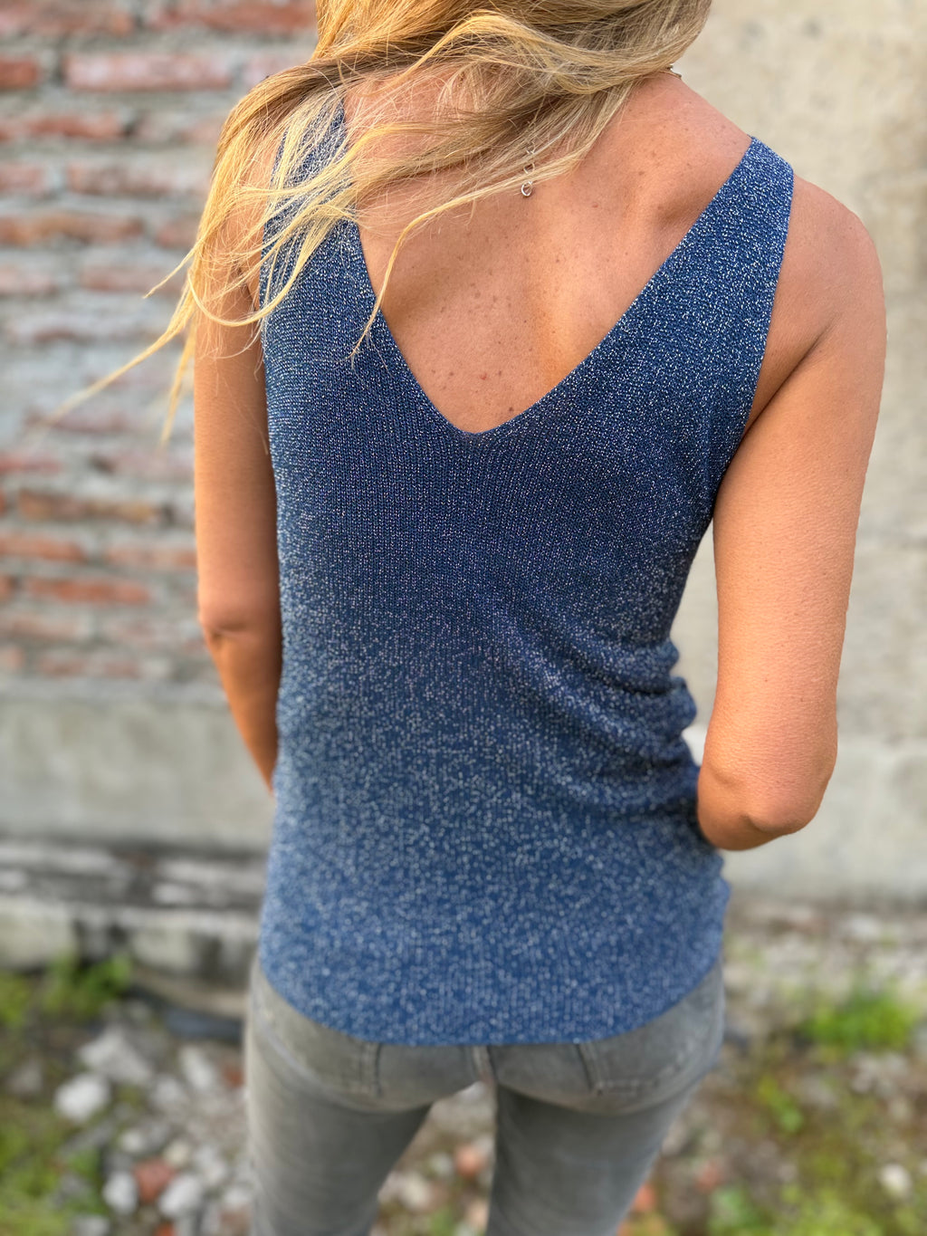 Polera hilo lúrex simple