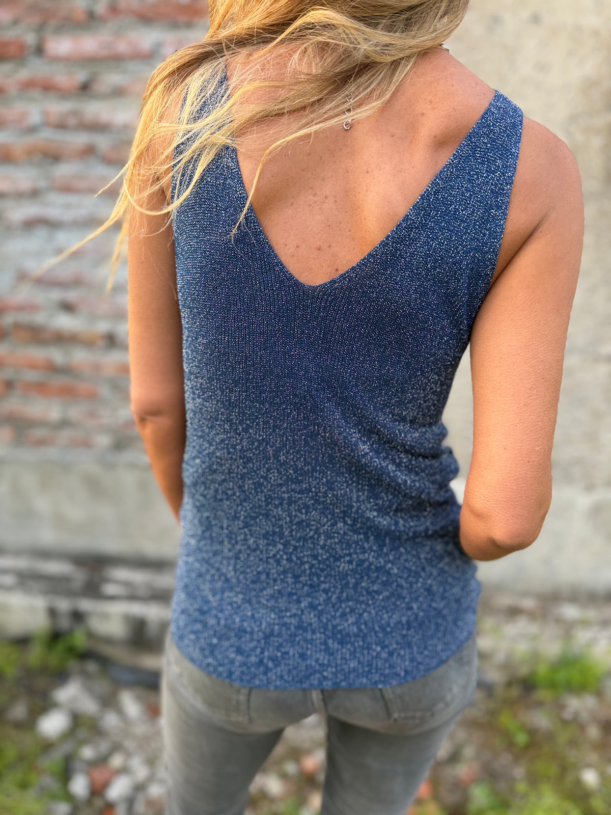 Polera hilo lúrex simple