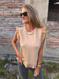 Polera vuelitos doble camel