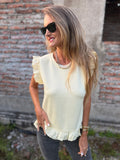 Polera vuelitos doble amarilla claro