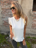Polera vuelitos doble blanco