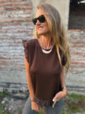 Polera vuelitos doble café