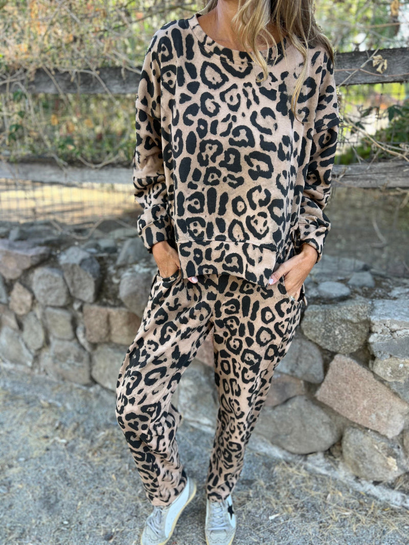 Set animal print beige